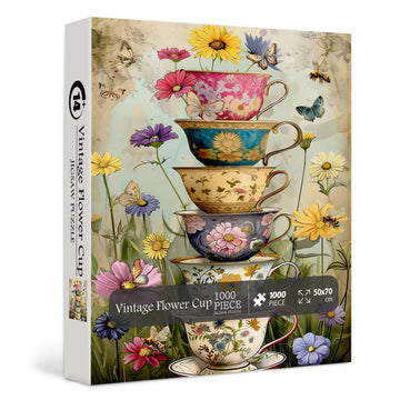 Puzzle puzzle a tazza di fiori vintage 1000 pezzi